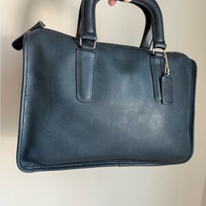 Vintage Coach Slim Satchel Navy
